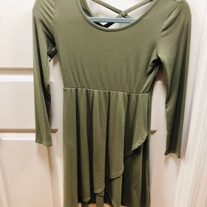 Kids green fit and flare dress
